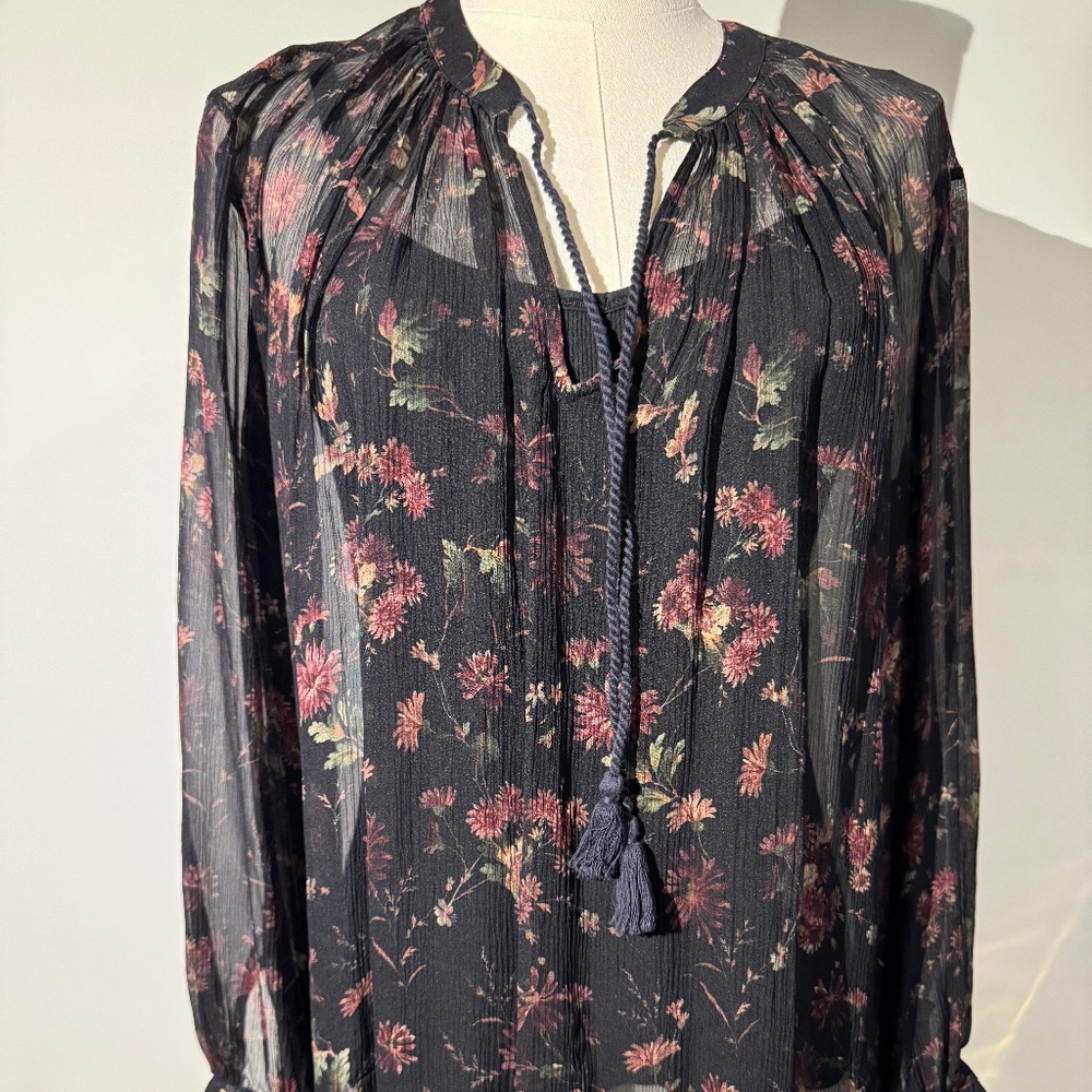 POLO Ralph Lauren, Sheer Silk Chiffon Blouse with cami, Size S